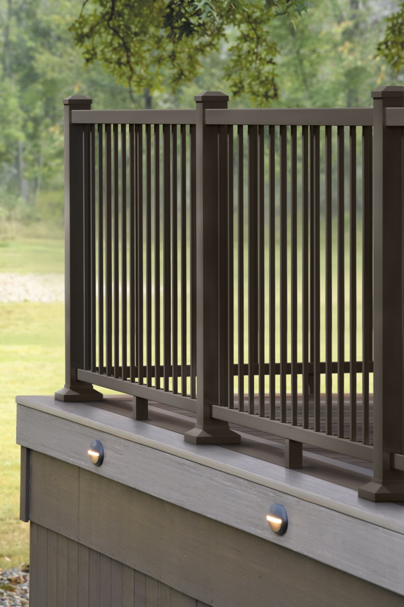 TimberTech Impression Rail Express Modern Top Rail in Dark Bronze finish