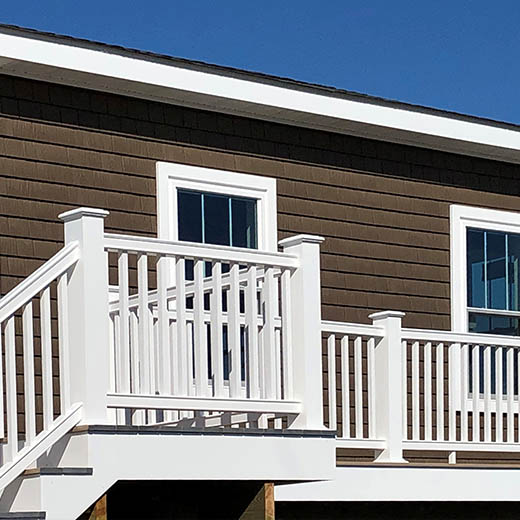 TimberTech Statement Rail aluminum railing system in white
